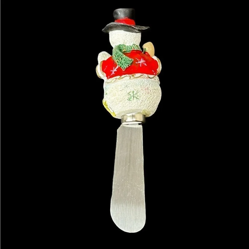 Stainless Steel Christmas Holiday Santa Snowman Cheese Spreader
